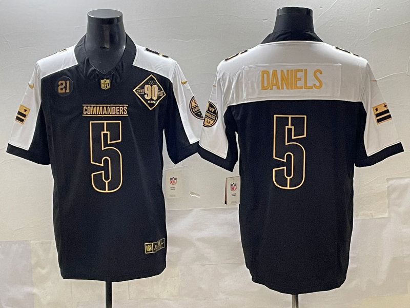 Men Washington Commanders #5 Daniels black  Nike NFL 2025 jersey 002